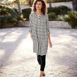 “J. JILL” Checkered Tunic Shirt Dress